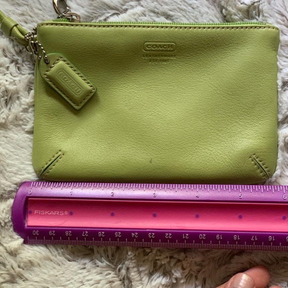 Green Leather Coach Wristlet - Picture 4 of 4